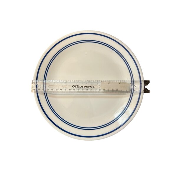 10 Vintage Corelle Classic Cafe Blue Stripe Dinner salad Plates Nostalgic Dinner - Picture 3 of 6